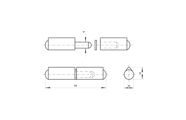 Bullet Hinge | Mild Steel